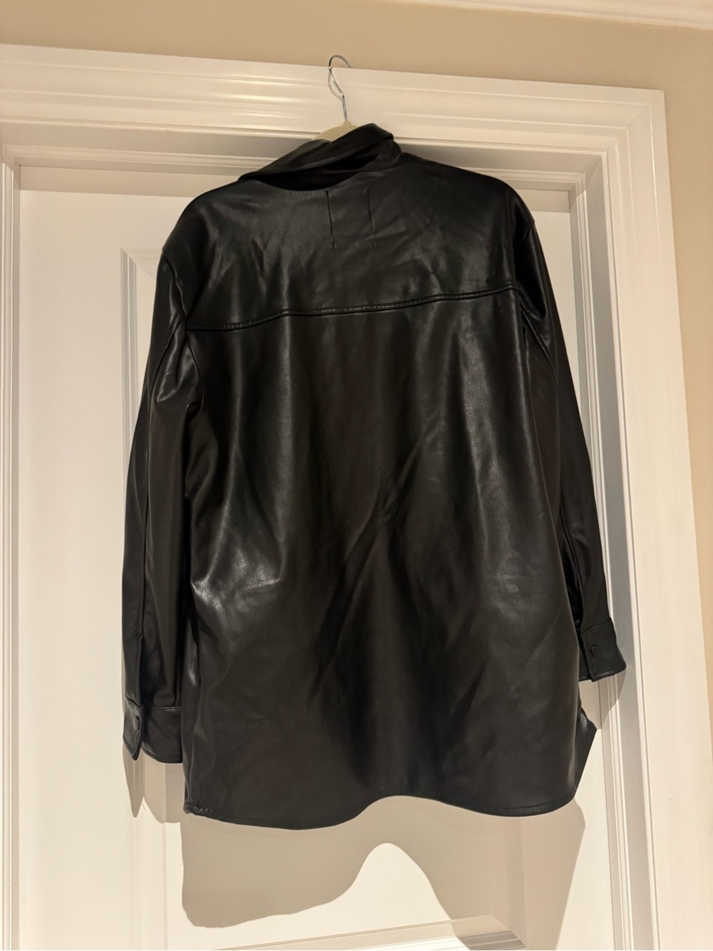Stoosh Black Faux Leather Shacket Jacket - Picture 2 of 2